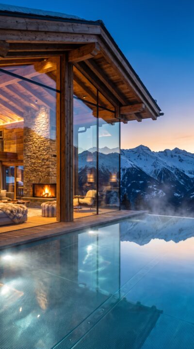 Luxury Mountain Chalet Wallpaper